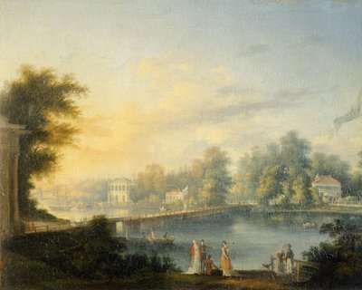 Blick auf die Bolshaya Neva und die Stroganov Datscha, 1804 von Semen Fedorovich Shchedrin